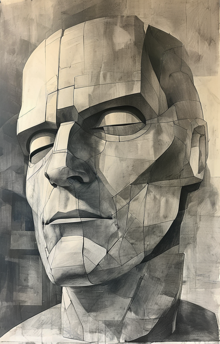 07920-2672588038-masterpiece,best quality,_lora_tbh133-sdxl_0.85_,portrait of Iron Man,drawing,style of Raymond Duchamp-Villon,sculpture,.png